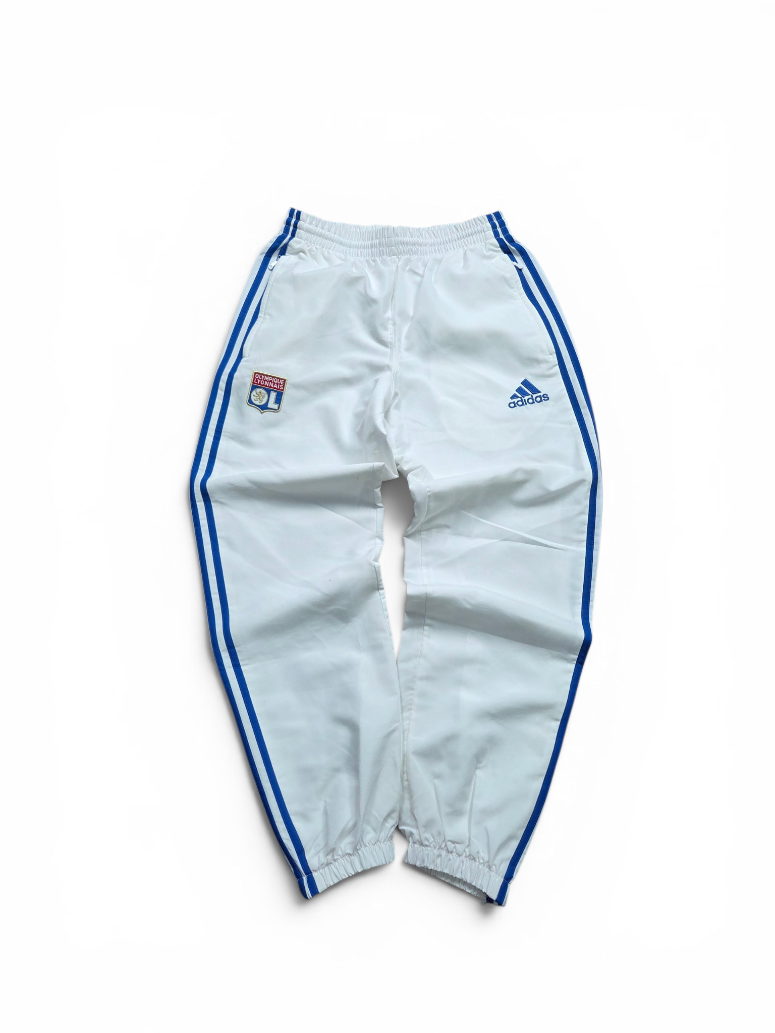 Vintage Adidas Olympiaque Lyon Trainingsanzug Weiß/Blau
