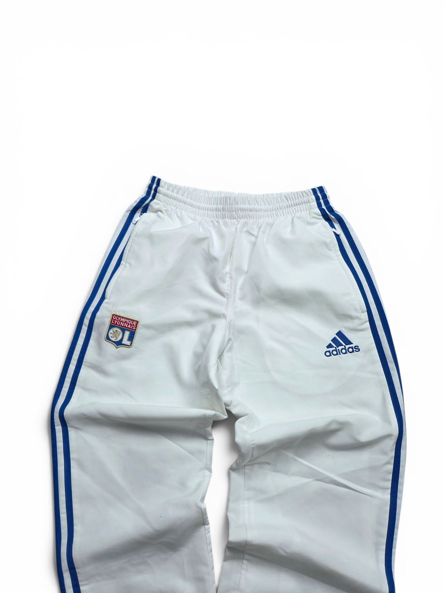 Vintage Adidas Olympiaque Lyon Trainingsanzug Weiß/Blau