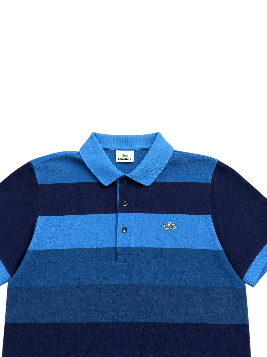 Lacoste Streifen Polo-Shirt – Eleganter Premium Look in Blau
