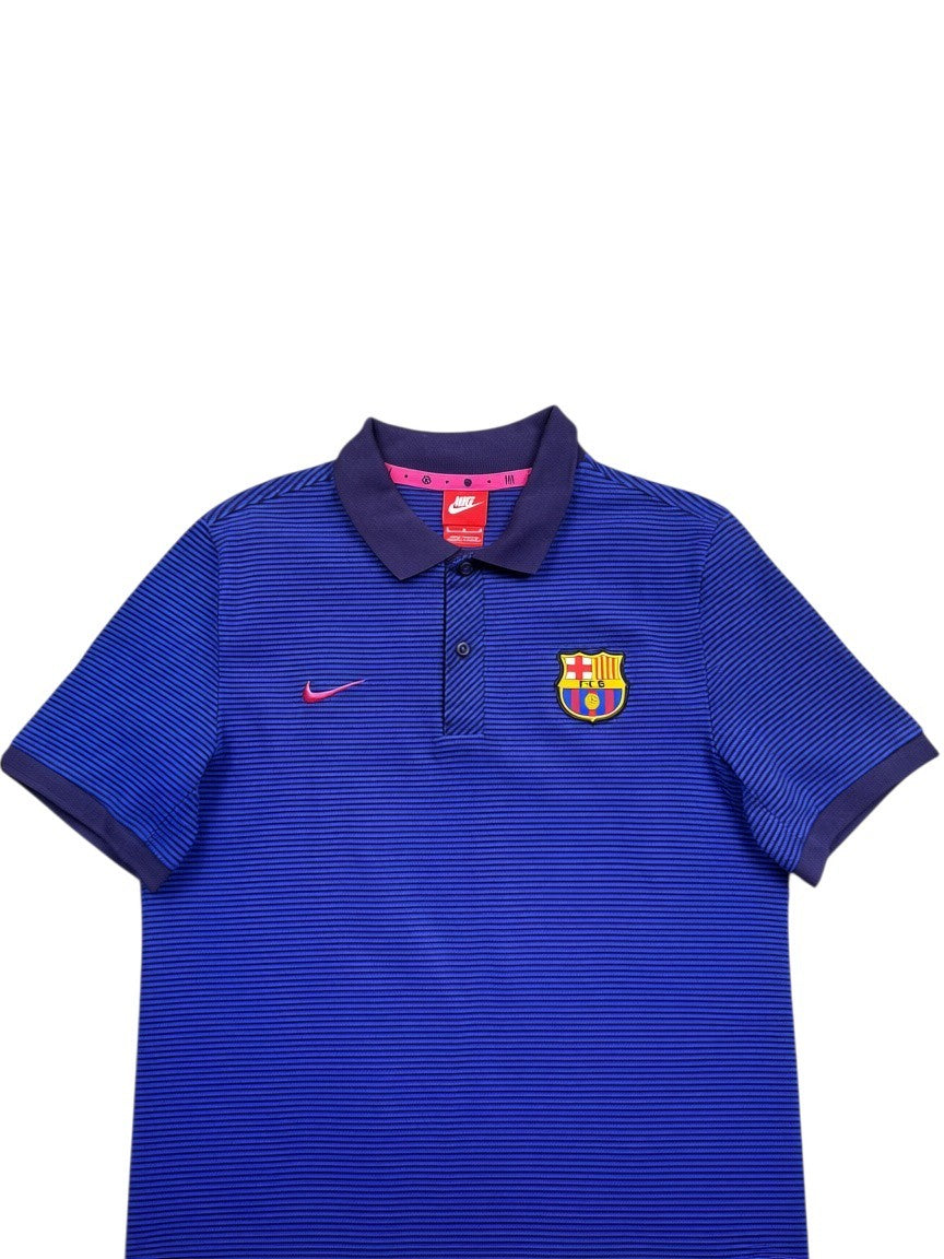 Nike FC Barcelona Polo – Blau/Pink – Größe M