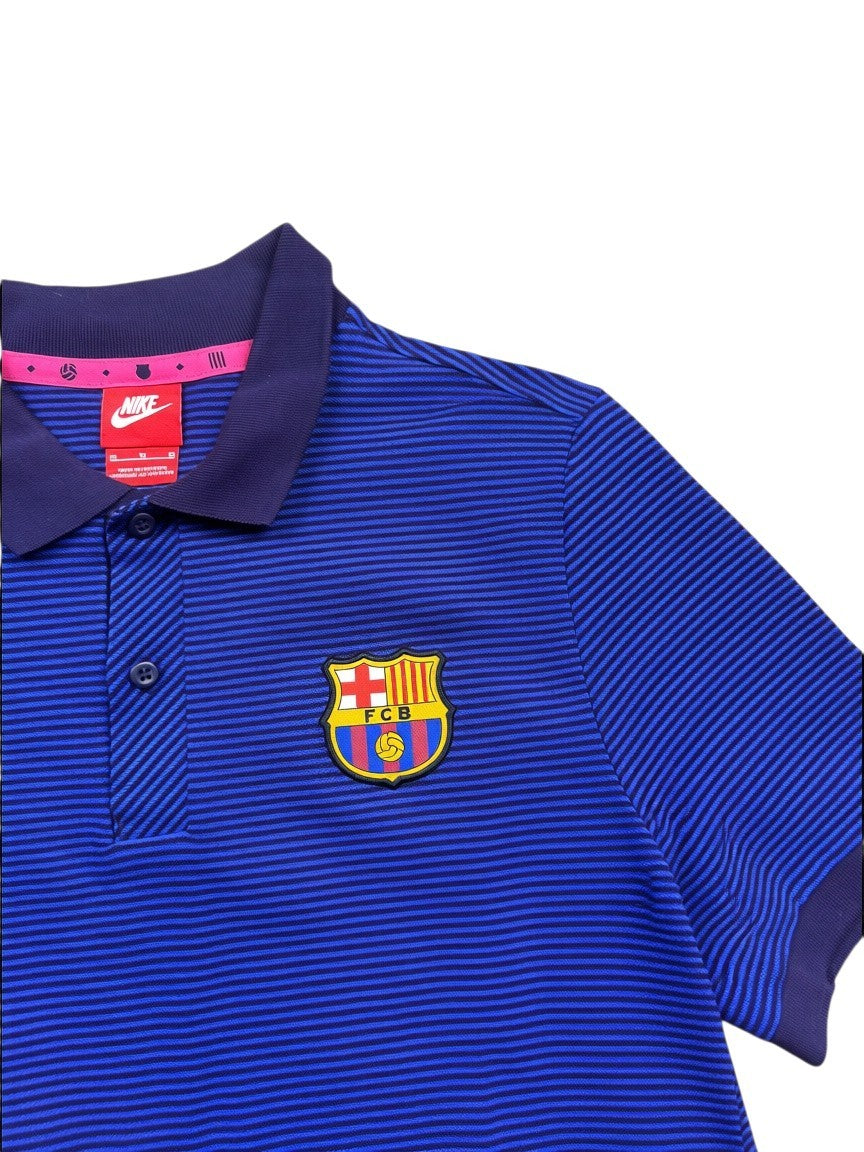 Nike FC Barcelona Polo – Blau/Pink – Größe M