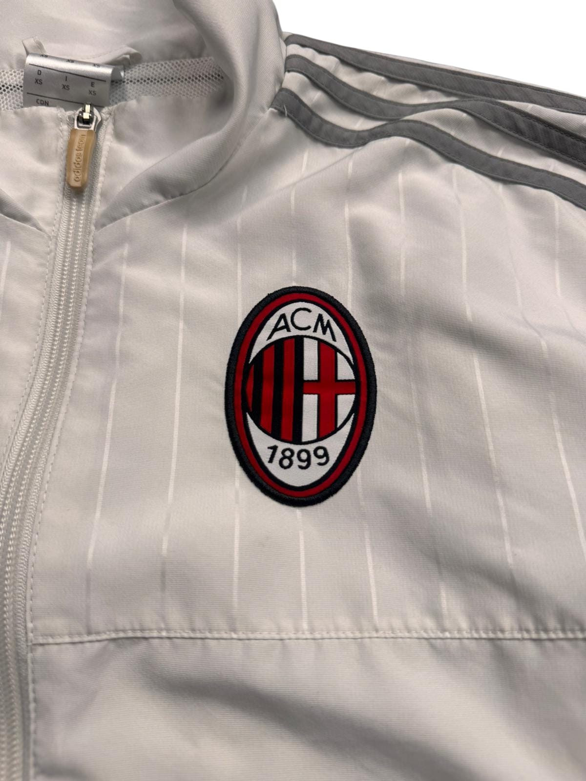 AC Milan Adidas Tracksuit – White/Grey – XS