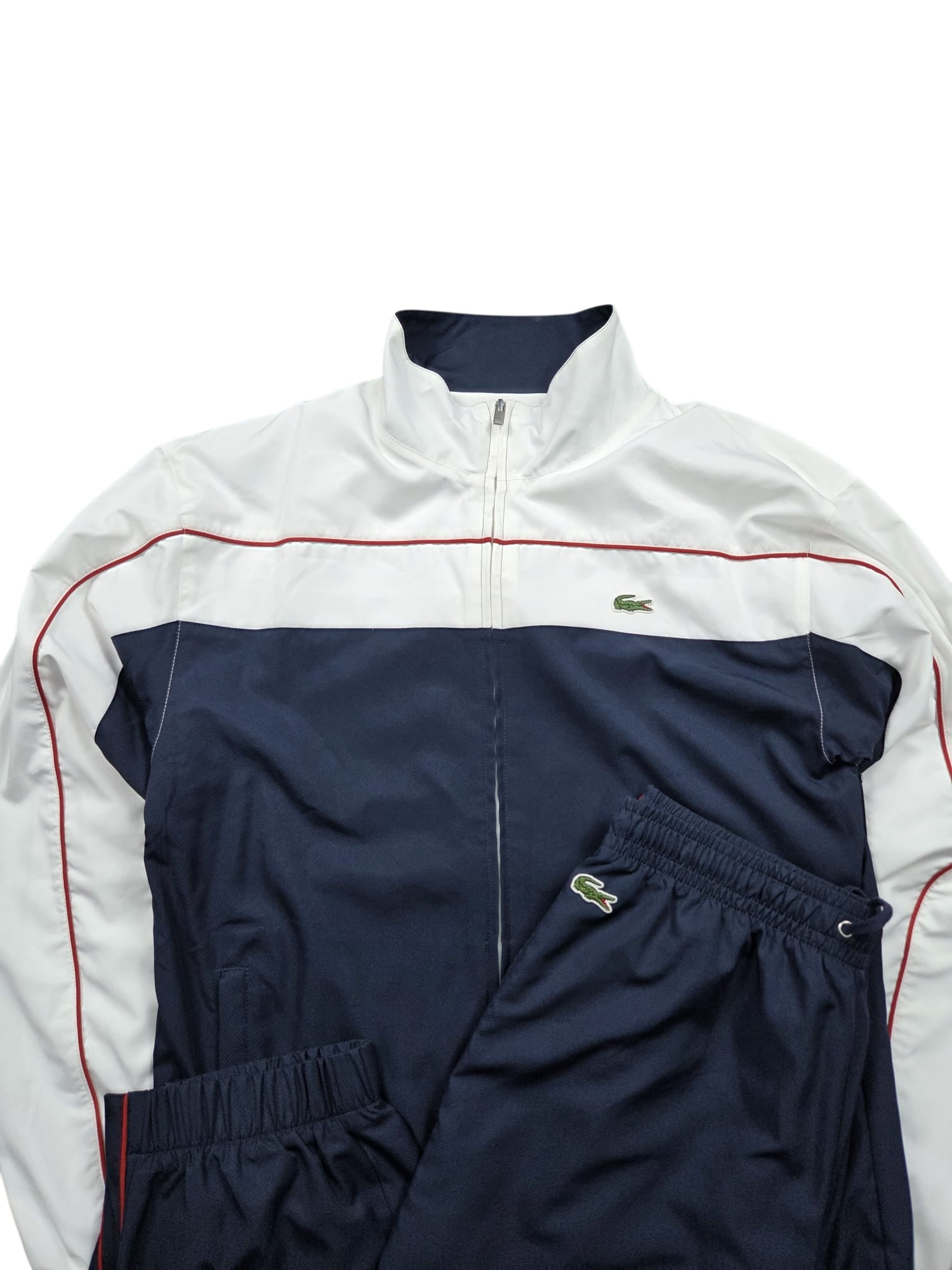 Lacoste Sport Trainingsanzug Navy/Weiß – Vintage Track Suit Set Gr. 2 / S