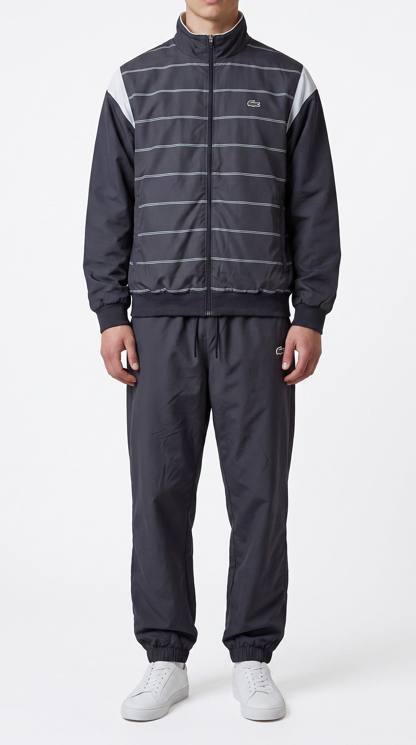 Lacoste Vintage Trainingsanzug – Schwarz/Grau | L