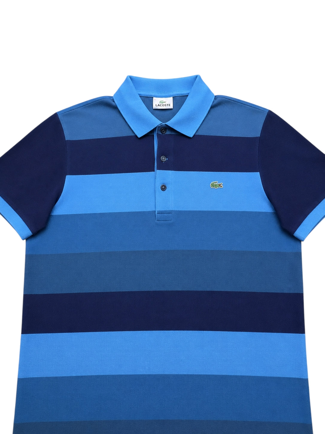 Lacoste Streifen Polo-Shirt – Eleganter Premium Look in Blau