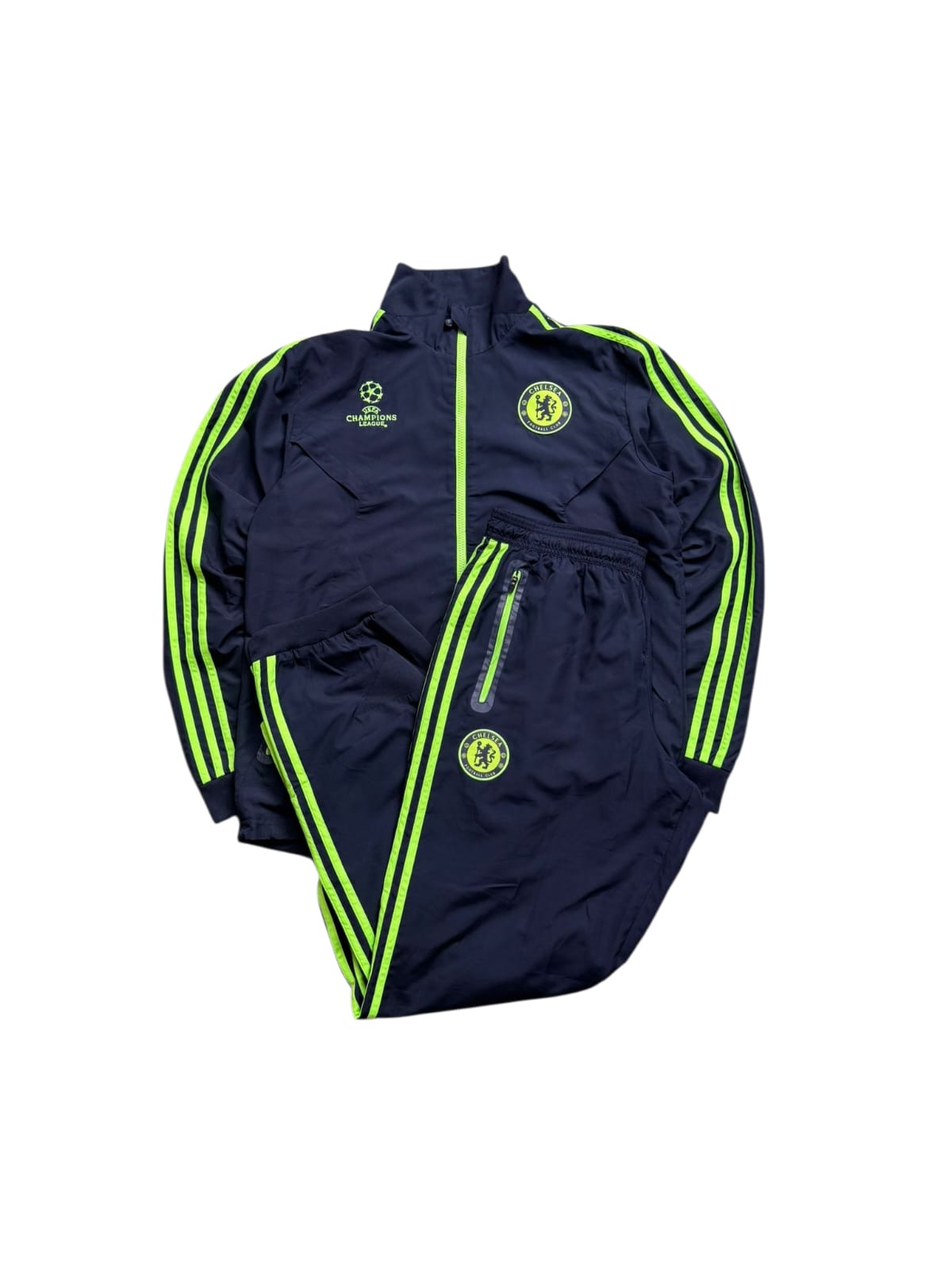 Chelsea Trainingsanzug Größe L – Dunkelblau Neon Edition