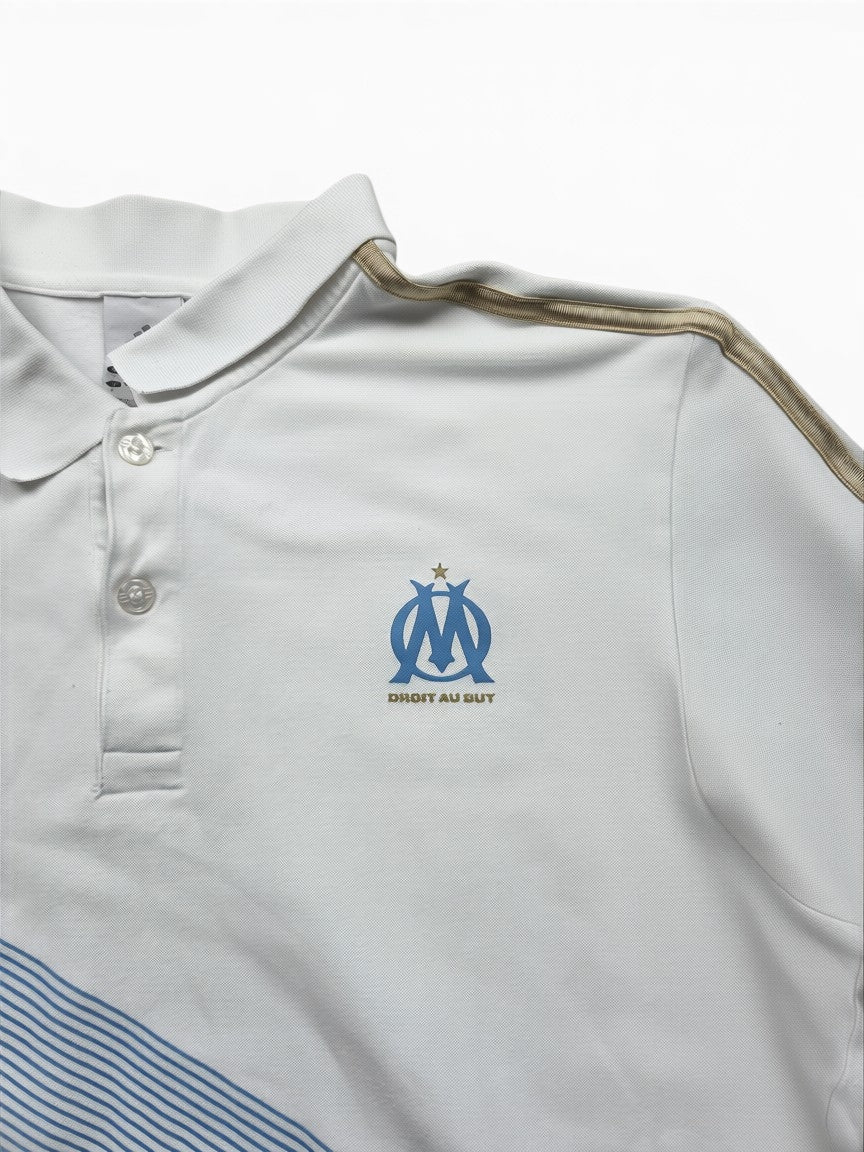Adidas Olympique Marseille Polo Shirt Weiß/Gold – Größe L