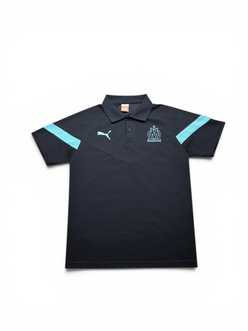 Puma Olympique Marseille Polo Shirt Schwarz/Türkis – Größe S