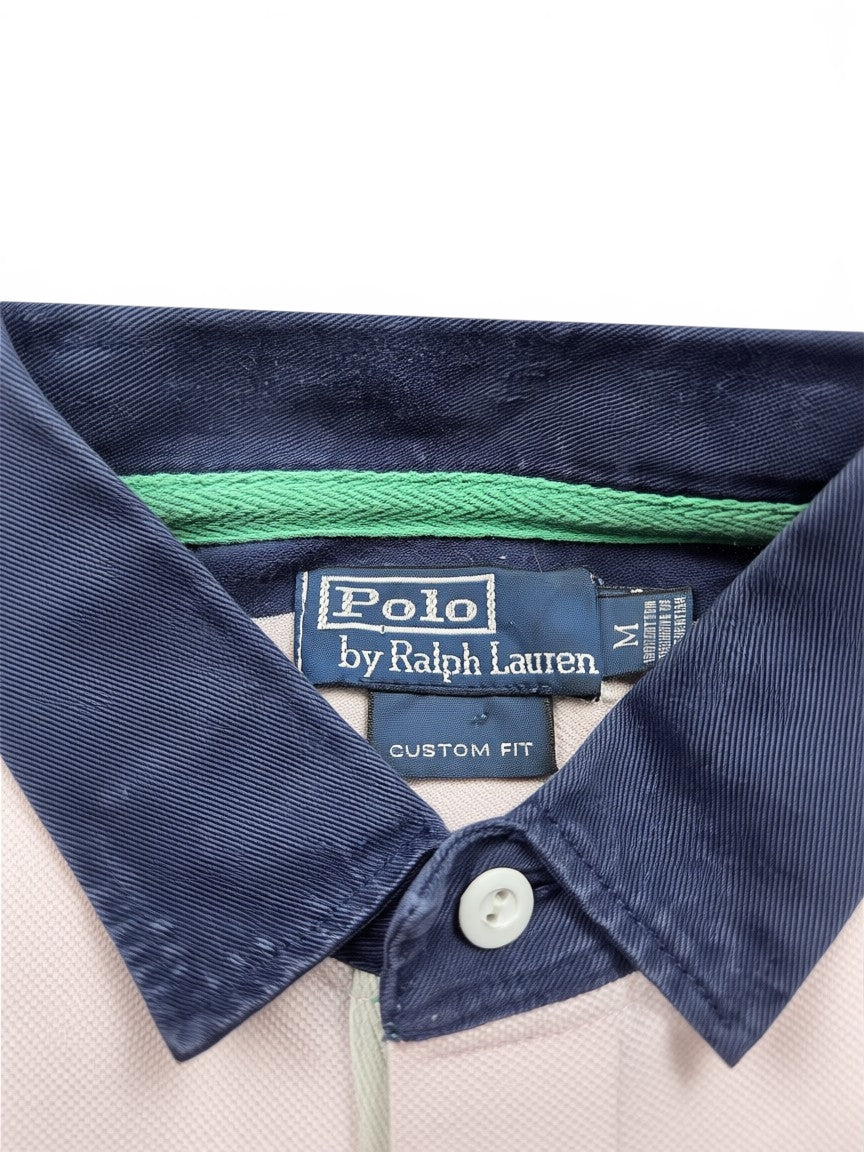 Polo Ralph Lauren Rugby Polo Shirt rosa/Navy Gestreift – Größe M
