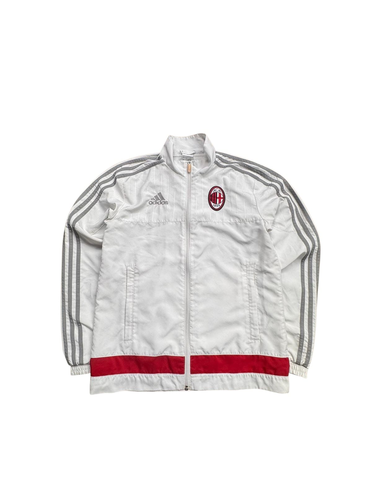 AC Milan Adidas Tracksuit – White/Grey – XS