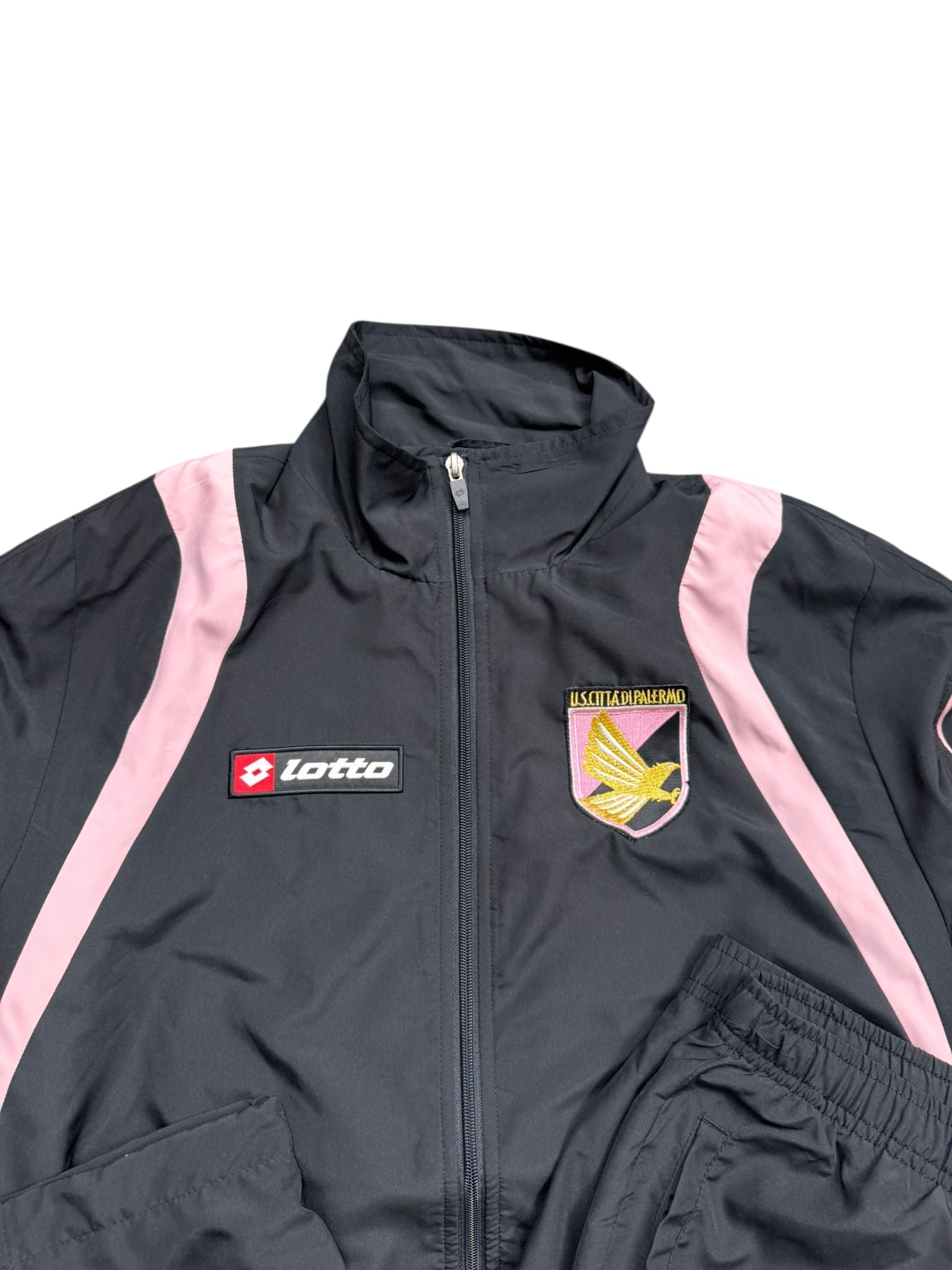 Lotto Palermo Trainingsanzug Größe S – Schwarz Rosa Retro Sportstyle