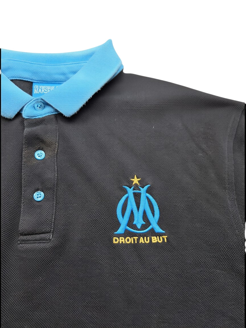 Olympique de Marseille Polo Shirt – Schwarz/Blau – Größe L