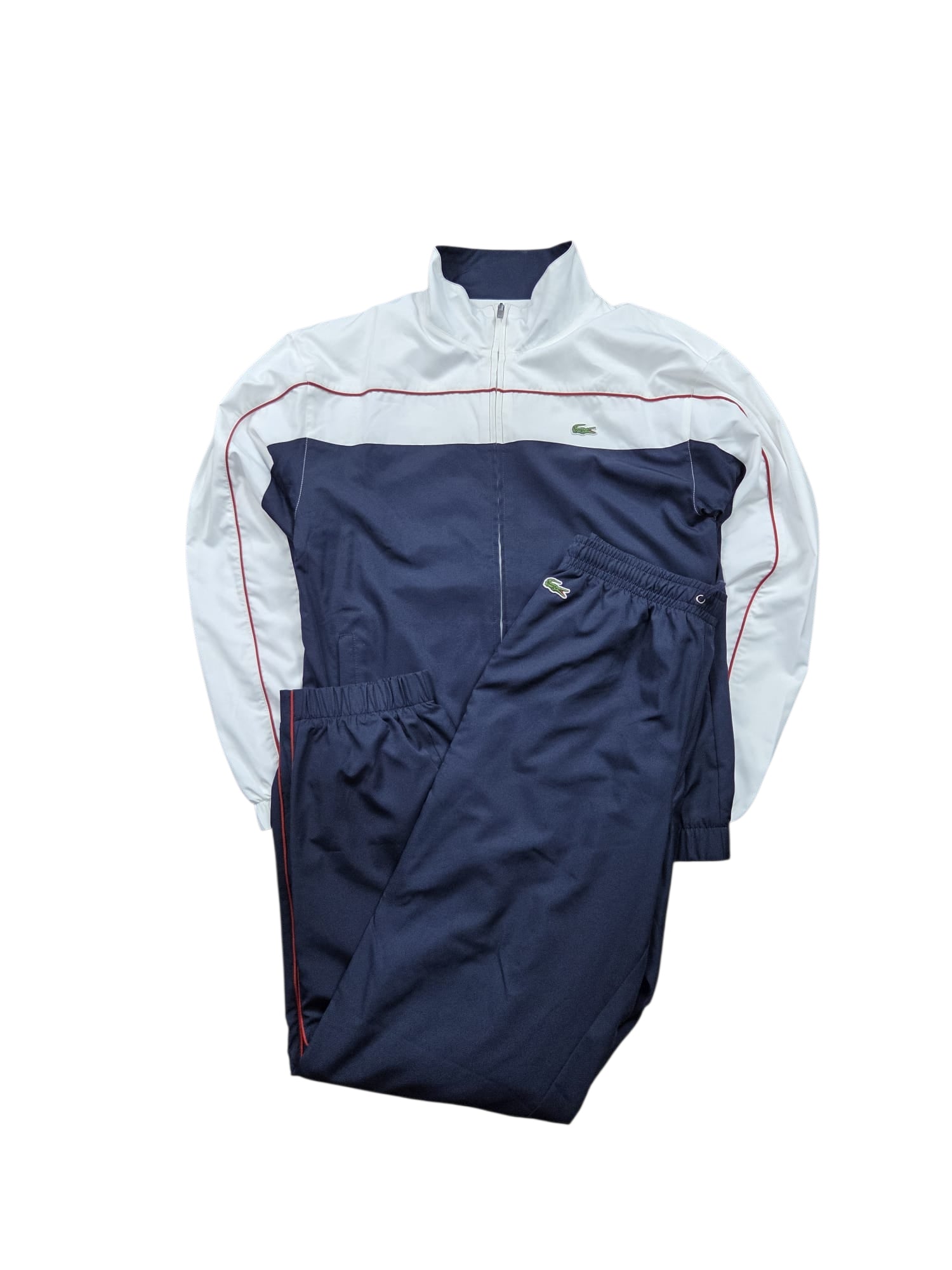 Lacoste Sport Trainingsanzug Navy/Weiß – Vintage Track Suit Set Gr. 2 / S