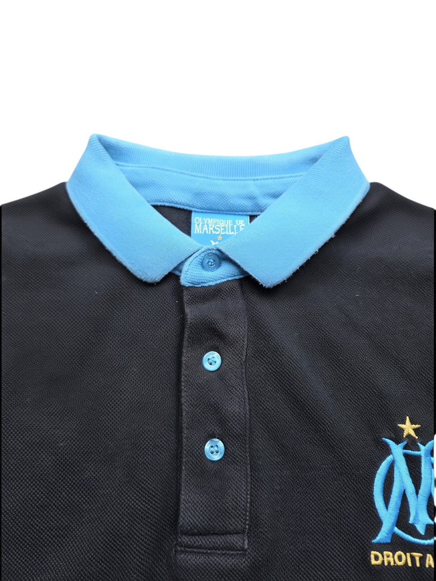 Olympique de Marseille Polo Shirt – Schwarz/Blau – Größe L