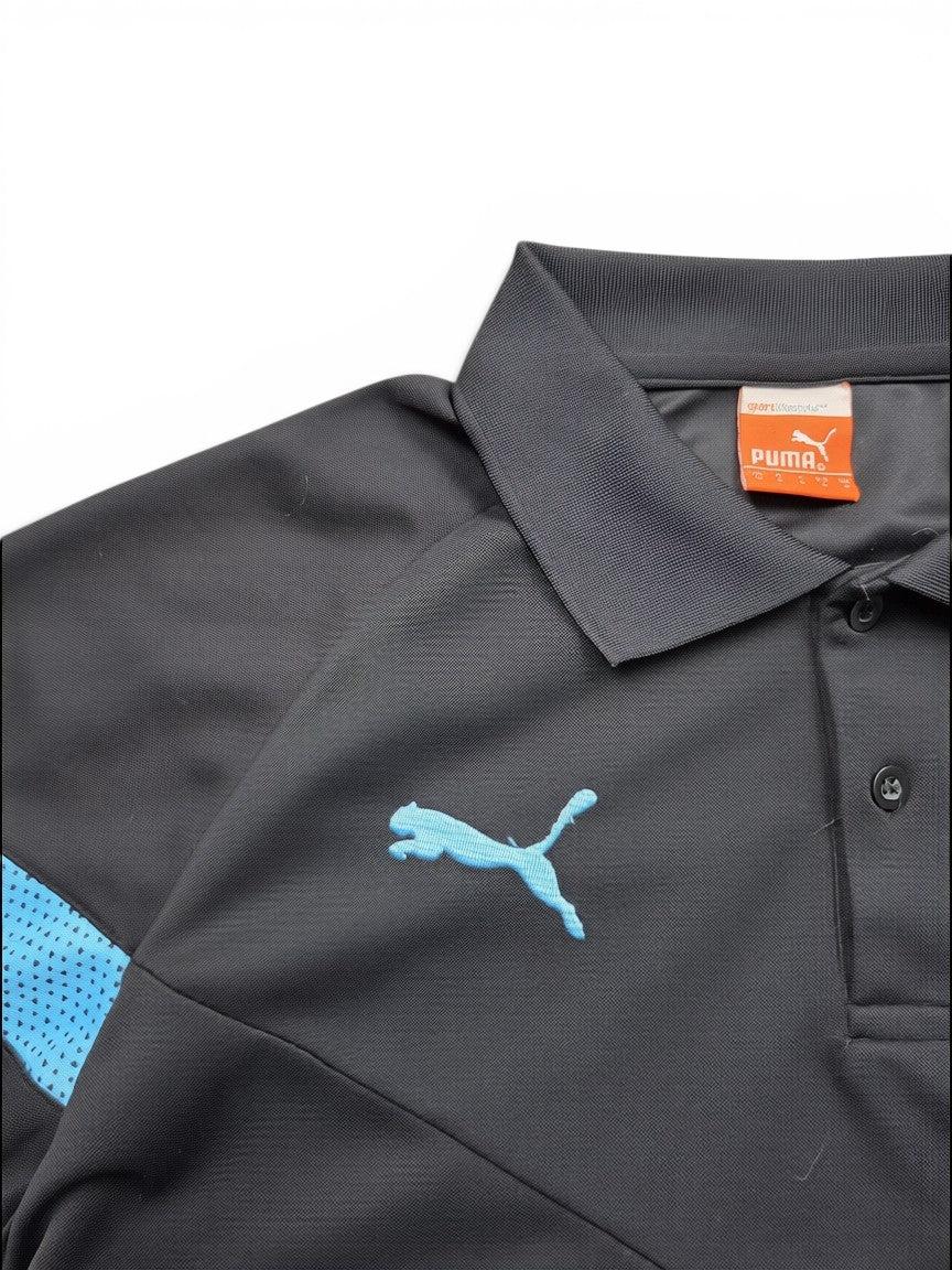 Puma Olympique Marseille Polo Shirt Schwarz/Türkis – Größe S
