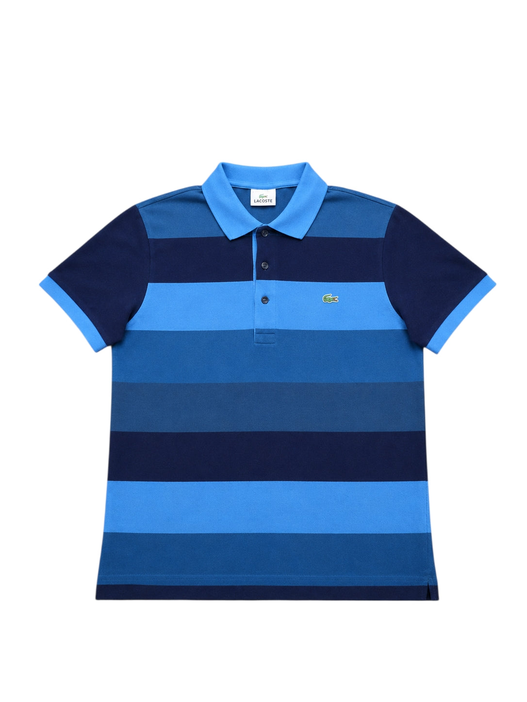 Lacoste Streifen Polo-Shirt – Eleganter Premium Look in Blau
