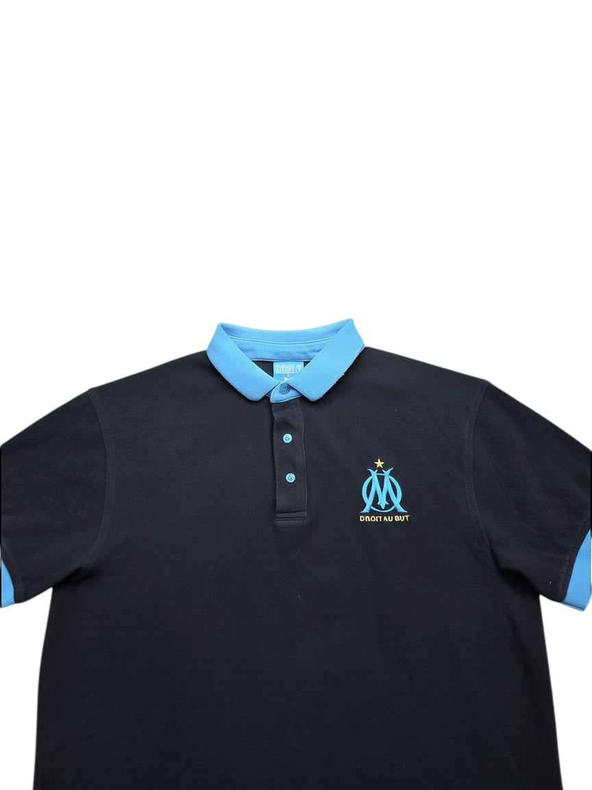 Olympique de Marseille Polo Shirt – Schwarz/Blau – Größe L