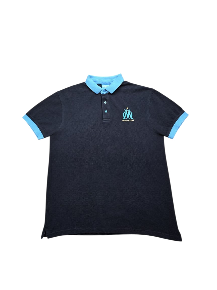 Olympique de Marseille Polo Shirt – Schwarz/Blau – Größe L