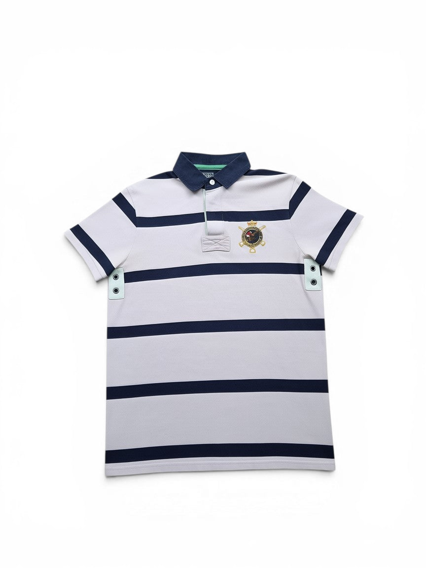 Polo Ralph Lauren Rugby Polo Shirt rosa/Navy Gestreift – Größe M