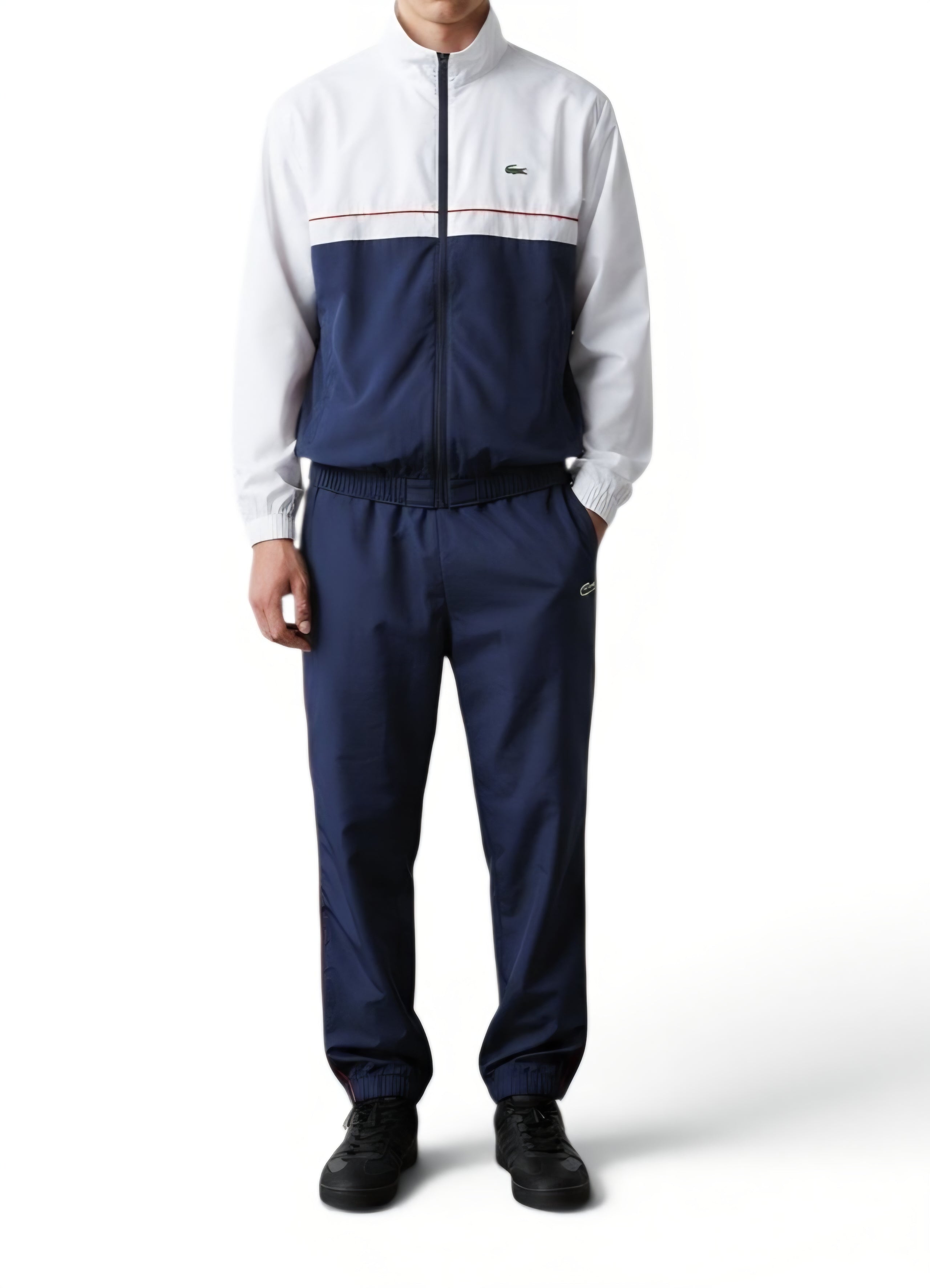 Lacoste Sport Trainingsanzug Navy/Weiß – Vintage Track Suit Set Gr. 2 / S