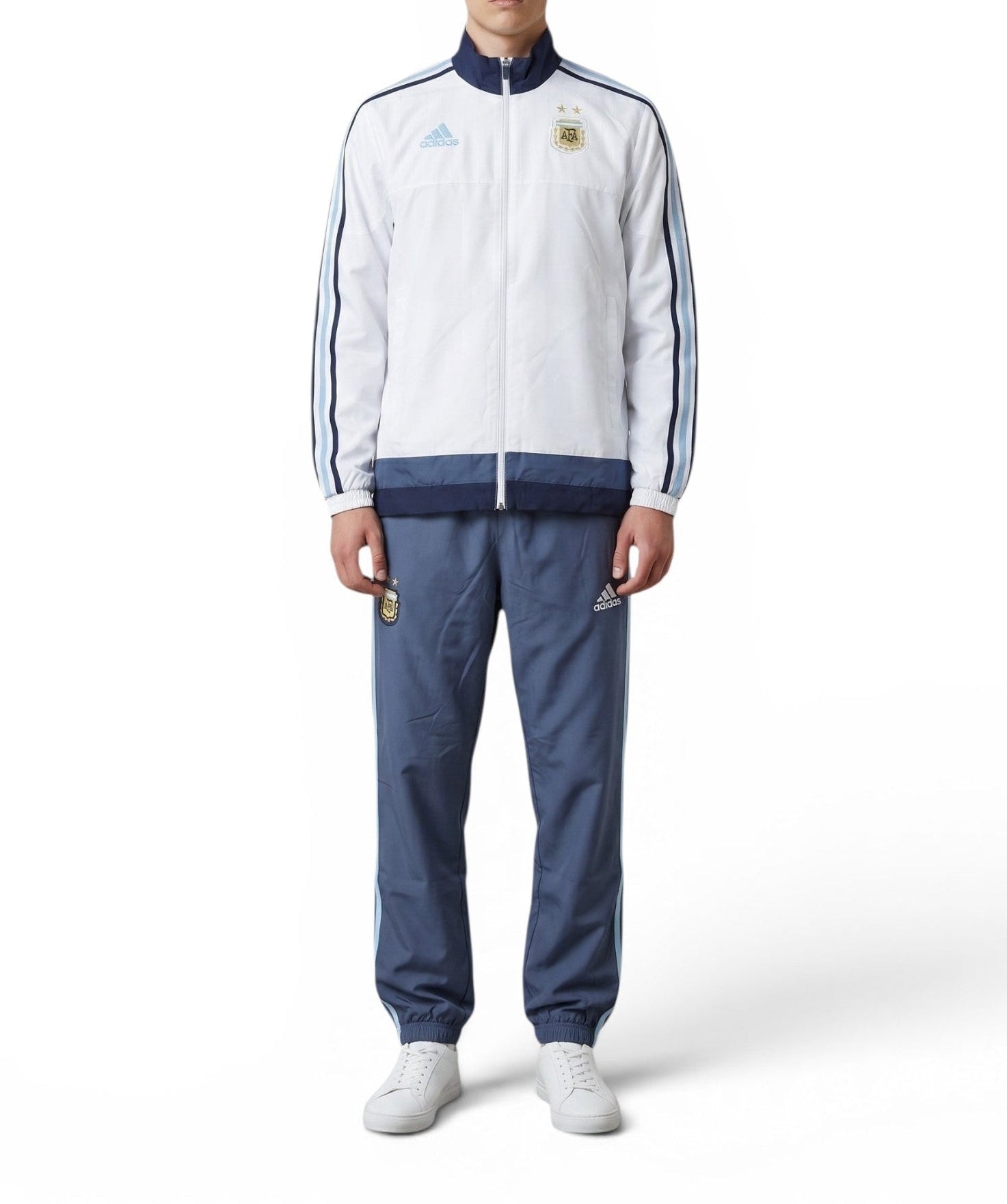 Adidas Argentina Trainingsanzug Weiß/Blau – AFA Track Suit Vintage Style Gr. S